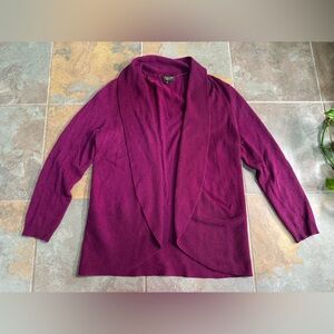 Charter Club Luxury Purple 100% Cashmere Open Cardigan Sweater Women XL